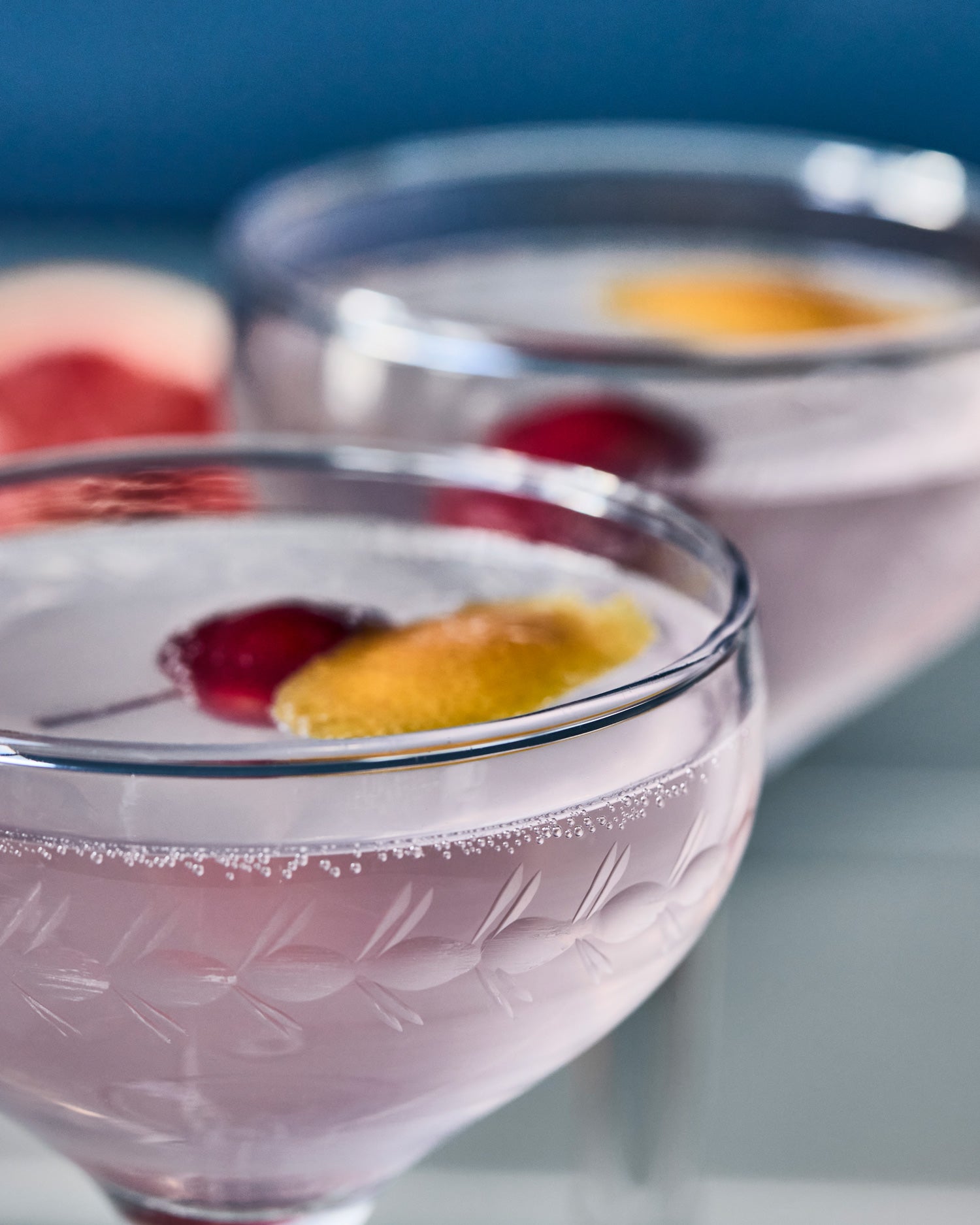 Rosa Prosecco in Gläsern